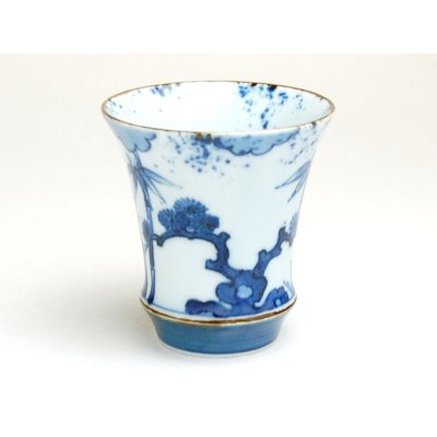 画像2: 染付松竹梅（反り型）日本酒グラス SAKE GLASS