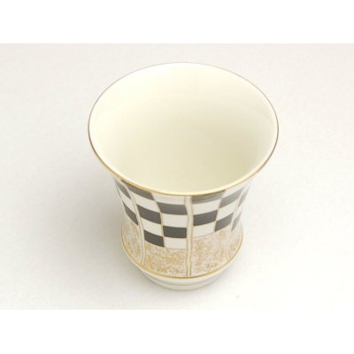 画像2: 祝い市松・黒（反り型）日本酒グラス SAKE GLASS