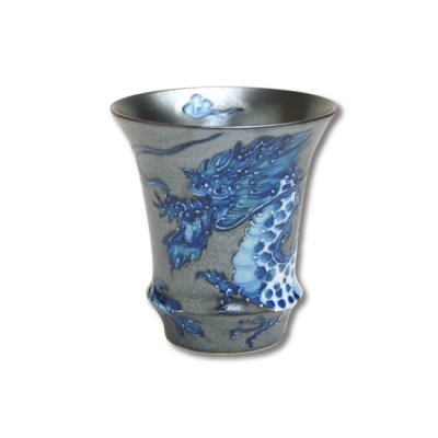 【有田焼】皇帝龍（反り型）日本酒グラス　SAKE GLASS