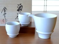 白磁 半酒器セット（木箱入）※盃は「丸型」